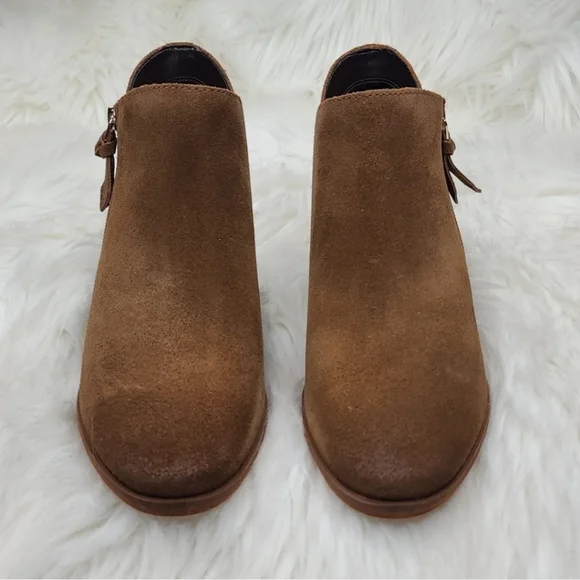 Cole Haan Gracy Bootie (45 mm) Earthen Agora Burnished Suede Boots - Picture 8 of 16